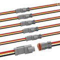 Newdeli Deutsch 3 Pin Connector Kit Waterproof Electrical Connector 16 AWG Male and Female Automotive Wire Connectors for Car Truck Boat, Dt Connector 6 Sets - size: DT Connector 6 Sets 3 Pin
