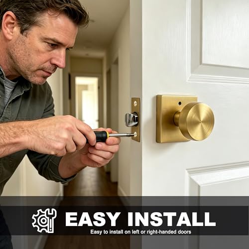 Interior Privacy Door Knob, Matte Gold 3 Pack - color: Matte Gold