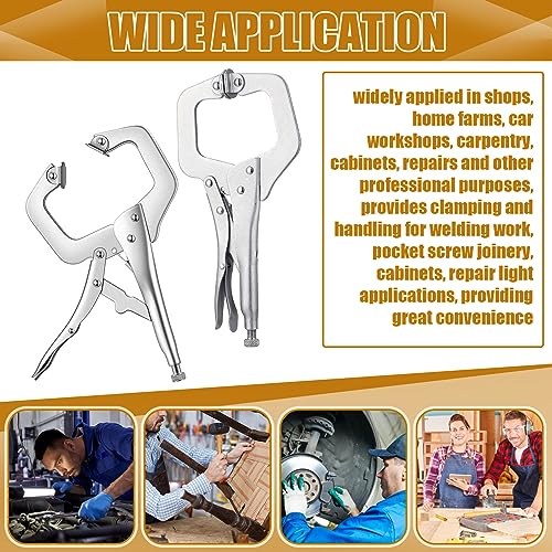 Yexiya 10 Pcs Locking C Clamps, Adjustable with Swivel Pad, 10 Pcs, 6 Inch - size: 6 Inch