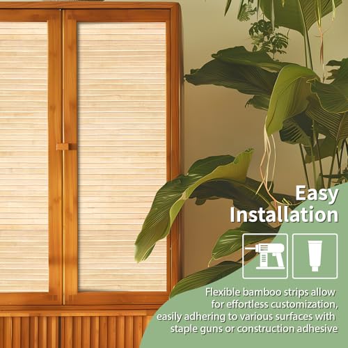 Art3d 48 x 96 in Natural Bamboo Wall Panel, 1-Pack, Light-Carbonized - color: Light-carbonized, size: 1-48 inches x 96 inches