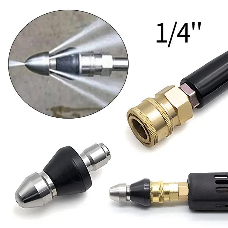 2023 Sewer Cleaning Tool High-pressure Nozzle, Drain Augers, Sewer Pipe Dredging And Cleaning Tools for Pipe Unclogging - Drain Clog Remover | Hair Clog Remover | Toilet Clog Remover (A)