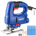 DEKO Electric Jigsaw Tool Power Jig Saws for Woodworking, Wood Cutter Hand Tool with 6 Variable Speed