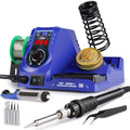 WEP 926LED V3 Soldering Station 130W MAX Soldering Iron Kit with Solder Wire, 5 Soldering Tips, Tweezers, Solder Sucker, Tip Cleaner, Temperature Control, Sleep Mode, C-F Conversion