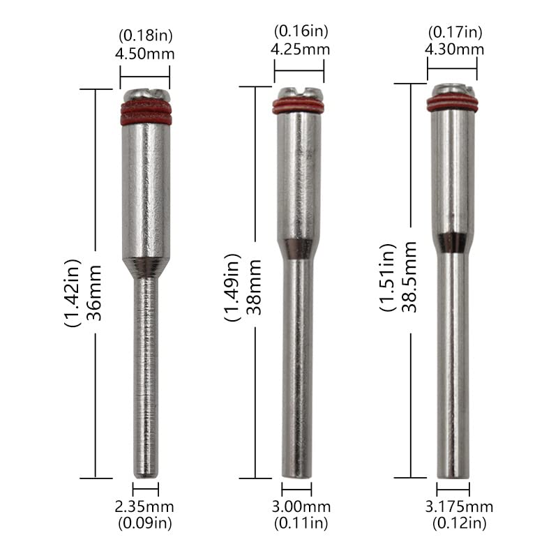 30 Pack Diamond Cutting Wheel Mounting Mandrel Replacement Cut Off Wheels Mandrels 1/8'' Shank Wire Brush Wheel Stem for Dremel Rotary Tool Polishing Buffing Wheels Saw Blades Cut Off Discs