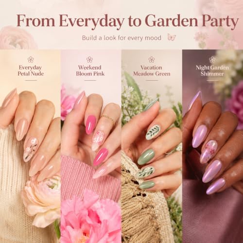 Beetles Gel Nail Polish Set, 40 PCS 36 Colors Verse of Flower Garden Kit | with Base Coat Glossy & Matte Top Coats,Floral Stickers for Uv Led Gel Polish Manicures And Gifts - color: Verse of Flower