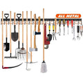 TVKB 68'' All Metal Garden Tool Organizer Adjustable Garage Tool Organizer Wall Mount Garage Organizers and Storage with Heavy Duty Hooks Tool Hangers for Garage Wall, Shed, Garden - size: 68inch(17"x4pack)