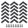 20 Pcs Black L-Shape Corner Brace, 90 Degree Angle Bracket, 50mmx50mm, Heavy Duty Corner Brace Joint Angle Shelf Bracket with Screws