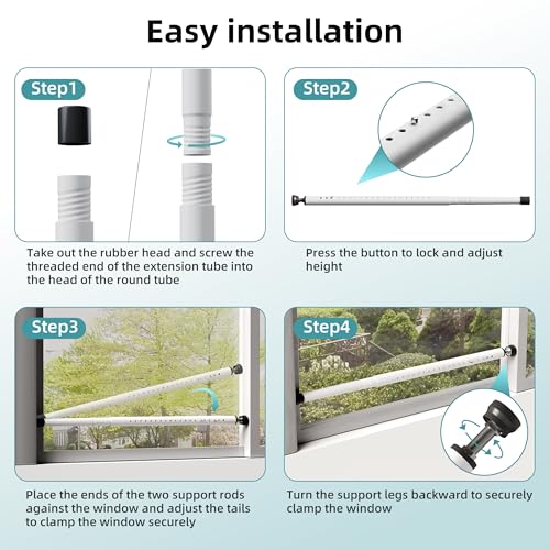 4-Pack Sliding Door and Window Security Bars, 17-50 Inch, White - color: White - 4 Pack
