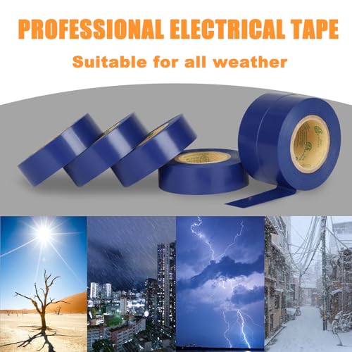 Blue Electrical Tape, UL Approved, 0.7in x 33ft, 9 Pack - color: Blue