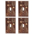 Wooden Boho Switch Cover, 4 Pack Outlet Plates - color: Boho Wooden