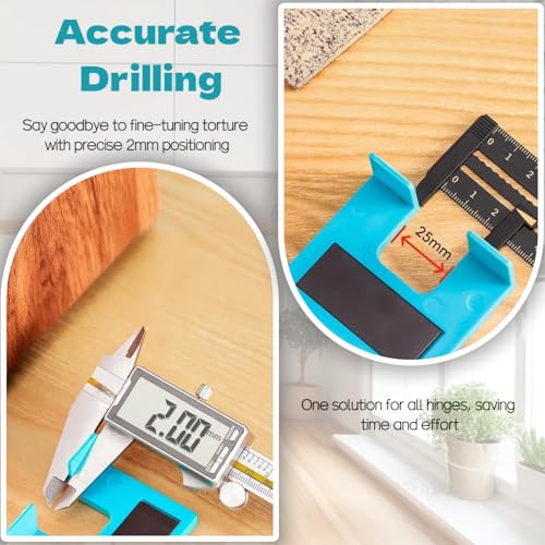 The Easy Hinge Mate - Your Quick Fix for Door Installation, Quick Setup Door Hinge Installation Jig with Locking & No-Drill Guide, Adjustable Template for Hinges on Doors Jambs Cabinets