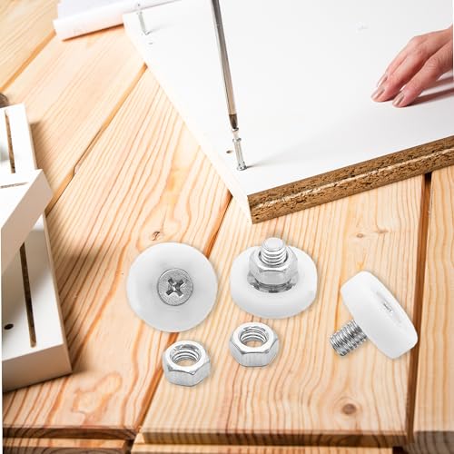 8Pcs 26mm Drawer Rollers, Nylon Drawer Pulley Replacement Wheels with Bearings and Nuts, Small Slide Roller for Cabinet, Sliding Door, Filing Cabinet, Smooth Drawer Positioning Guide - size: 26mm