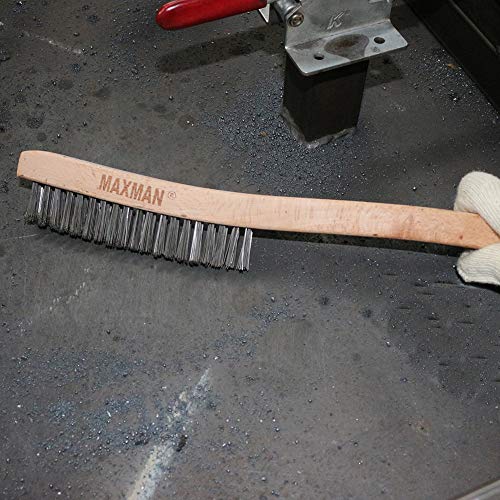 MAXMAN Wire Brush, 14" Stainless Steel Bristle, Heavy Duty Rust Remover - style: 1 Stainless Steel Brush