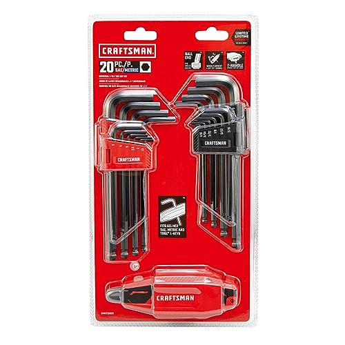 CRAFTSMAN Universal L-to-T Allen Wrench Hex Key Set, 20 Piece (CMHT26028) - style: NEW 20 Piece MM/SAE