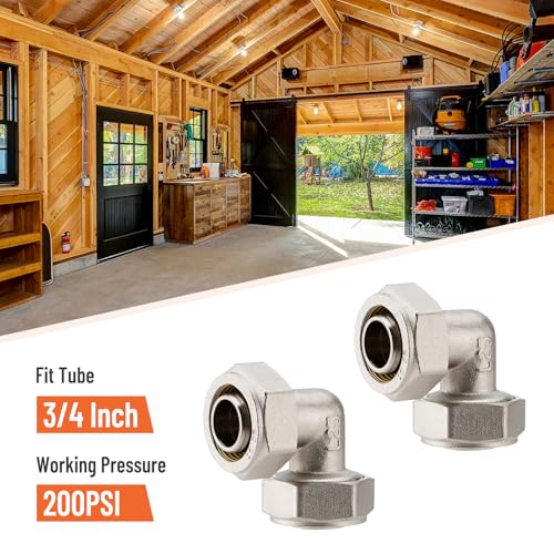 3/4" Air Piping Fittings, 200PSI Elbow Compressed Air System Kit - size: 2PCS