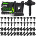 mxuteuk 50PCS M4.2 U-Nut Clips & Hex Head Automotive Body Fender Bolts Kit,for Most Cars Fender,Engine Undertray Cover, Engine Cover & Bumper Fender Liner - color: Black-M4.2