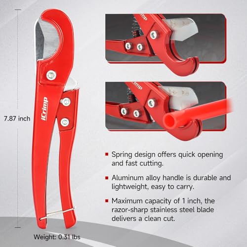 iCrimp Angle Head F1807 PEX Pipe Crimping Tool with Pliers for Copper Ring