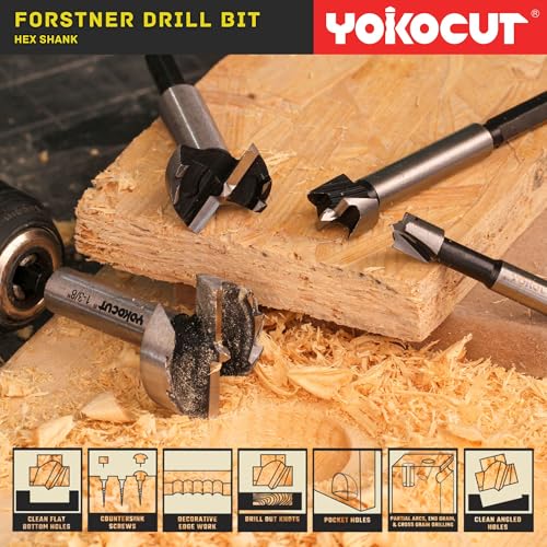 Forstner Bit Set 16Pcs Hex Shank, Wood Drill Bits Set with Multi Sided Shank, Forstner Bits for Woodworking - style: 16PCS Forstner Bits Set