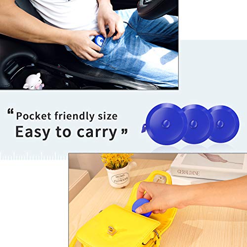 DiCUNO 3-Pack Soft Retractable Measuring Tape, 60-Inch 1.5 Meter, Blue - color: Blue*3pcs
