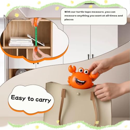 Orange Crab Fashion Measuring Tape 79", Sewing Gifts w/Keychain - color: A4-Orange Crab