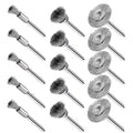 15 Pieces Stainless Steel Wire Brushes, Wire Brush Wheel, Steel Wire Polishing Wheel Kits for Dremel Rotary Tools (1/8 Inch Mandrel) - color: silver