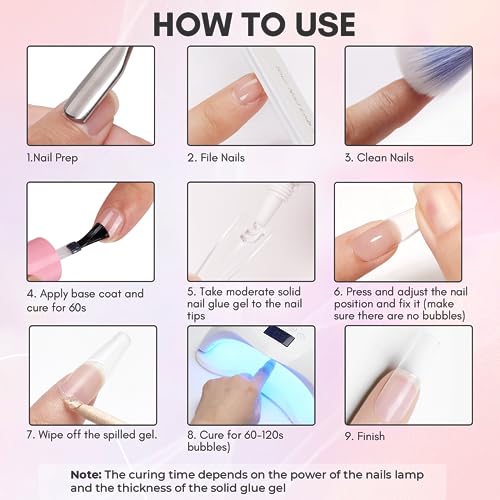 Makartt Gel Nail Glue: Solid Nail Glue for Press On Nails, 15ML 3D Gel UV Lamp Needed, Multifunctional Nails Tools Strong Adhesive Rhinestone Glues Gels for Charms & Gems, Ideal for DIY Home Salon Use - color: Clear Gel Nail Glue