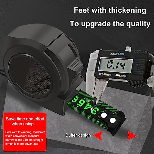 Xiaokeis 7 M Steel Measuring Tape - High Contrast Dark Mode Easy Read Fluorescent Tape Measure for Low Light Visibility - Heavy Duty Self-Locking Thicken Measuring Tape Retractable(Black)