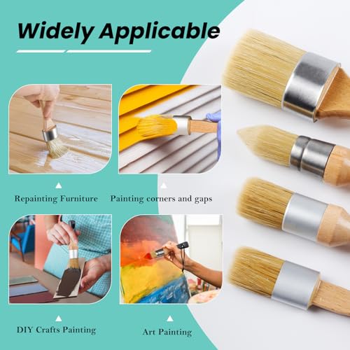 Mister Rui Chalk Wax Paint Brush, 5pcs, Wax Brushes for Waxing and Stencil - size: 5PCS, 1 Large, 1 Medium, 3 Small