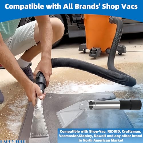 Happy Tree Universal Fit All Existing Shop Vacs with 2-1/2" &1-7/8" &1-1/4" Adapter Wet Extraction Accessory for Upholstery & Carpet Cleaning & Auto Detailing Shop Vac Extractor Attachment Hose Kit - size: Small