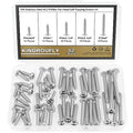 52 Pieces #12 x 3/4" 1" 1-1/4" 1-1/2" 2" Phillips Pan Head Self-Tapping Screws, Wood Screws Assortment Kit, 304 Stainless Steel - size: #12