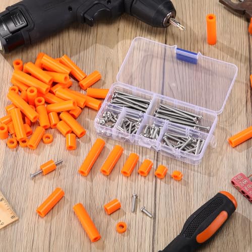 Zonon 150 Pcs Outlet Spacers Electrical Extender Kit Screw Spacers, Orange - color: Orange