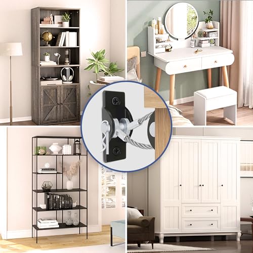Furniture Anchors for Baby Proofing, Anti Tip Wall Mirror Anchors 4 Sets