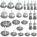 24 Pcs Wire Wheel Brush for Drill, Heavy Duty Drill Wire Brush Set - style: 24pcs(Twisted & Carbon Steel Wire)