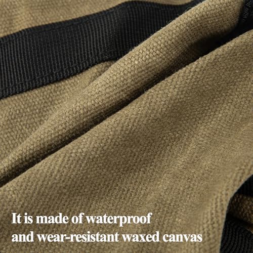 Waxed Canvas Nail/Screw Pouch, Tool Pouch with Belt Clip, 5 x 5 x 8 Inch Rounded Bolt Bag with Stand up Base Metal Clip on Organizer, Nail Pouch Suitable for Carpenters, Electrician, Carpenter - color: Green