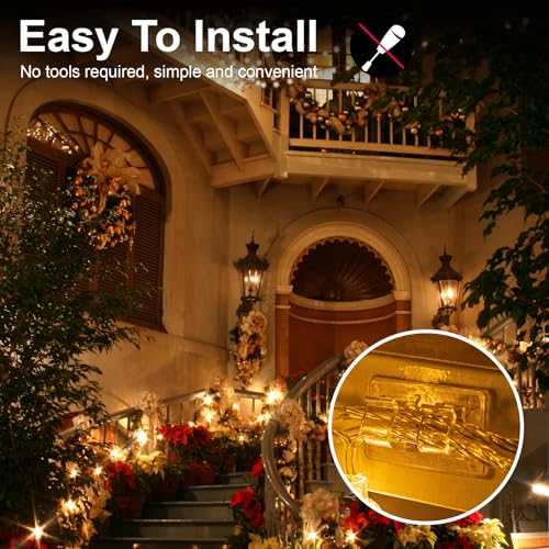 30 PCS Hooks for Outdoor String Lights, Heavy Duty Christmas Light Clips
