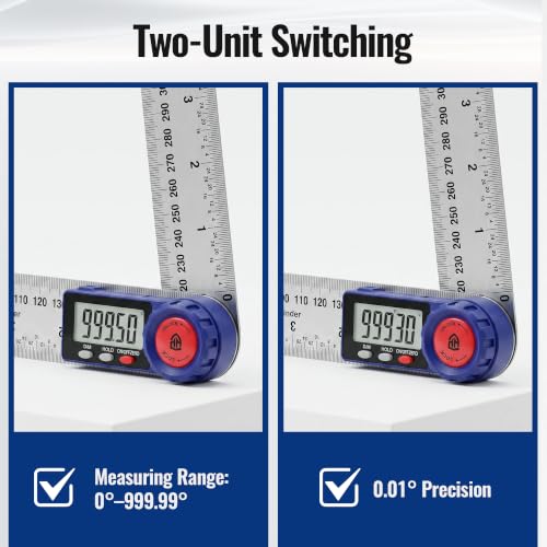 WORKPRO Digital Angle Finder, 7-Inch Stainless Steel Angle Finder Tool