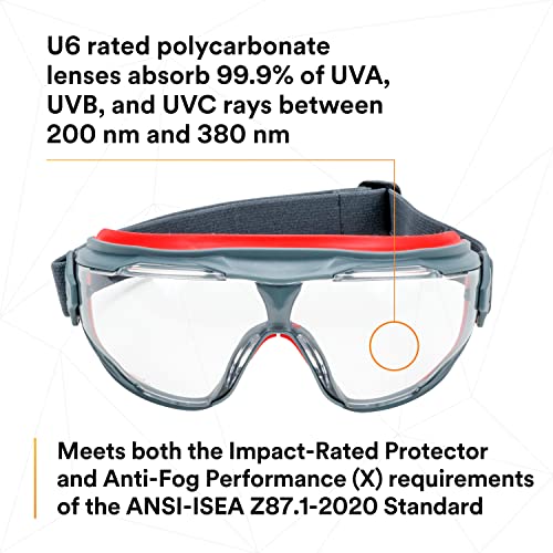 3M Safety Goggles, GoggleGear 500 Series, Scotchgard Anti-Fog Clear Lens - size: One Size