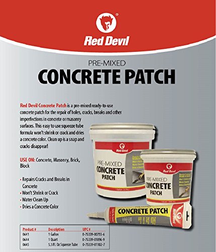 Red Devil 0641 Pre-Mixed Concrete Patch, 1 Gallon, Pack of 2, Gray, Made in USA - size: 1 Gallon, style: 2 - Pack