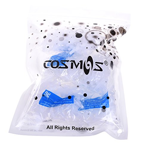 Cosmos Tile Spacers 1/8 Inches (3 mm) Wide Wall & Floor Tiles Spacers, X-Type, 500 Pcs, White Plastic