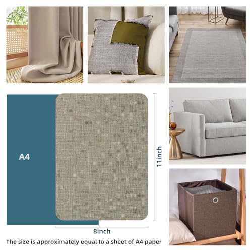 WILDREEDS 2 Pcs 8 x11 Inch Linen Repair Patches, Self-Adhesive Fabric Patch for Sofas, Couch, Furniture,Tote Bags, Car Seats (Camel) - color: Camel