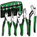 SK 5-Piece Pliers Set, Ergonomic Anti-slip Handle, with Rolling Pouch - style: with Rolling Pouch