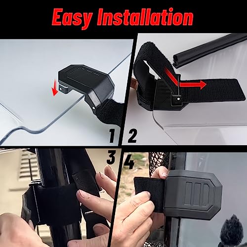 StarknightMT 4PCS UTV Windshield Clamp Adjustable Universal UTV Strap Kit