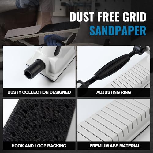 S SATC 2-3/4" x 15-3/4" Adjustable Radius Longboard Flexible Sanding Blocks with Hook & Loop Backing Include 10PCS 5 Girts Mesh Sandpapers for Sanding Auto Body Woodworking - style: Longboard Sanding Blocks with 10 PCS Sandpapers