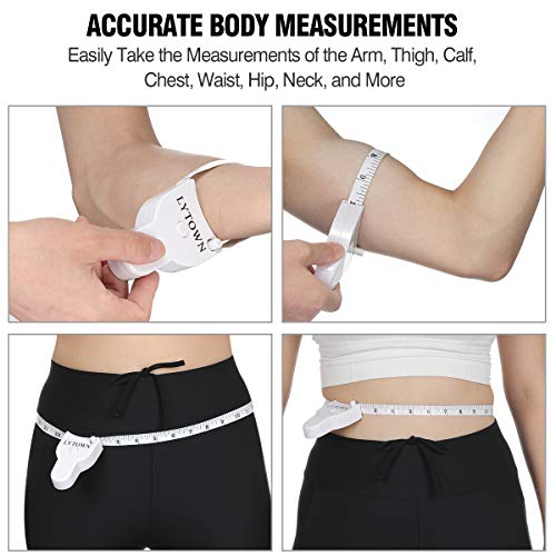 2PCS Body Tape Measure 60inch (150cm), Automatic Telescopic Tape Measure for Body Measurement & Weight Loss, Accurate for Tailor, Sewing, Fitness, Handcrafts, Clothes - color: white