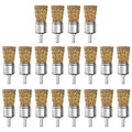 ATOPLEE 20pcs Brass Coated Wire Brush Wheel & Cup Brush Set with 1/4 Inch Round Shank,Diameter 1''(25mm) Crimped Wire Brush Wheel for Rust Removal, Corrosion and Scrub Surfaces,for Drill Attachment - style: 25mm,20pcs