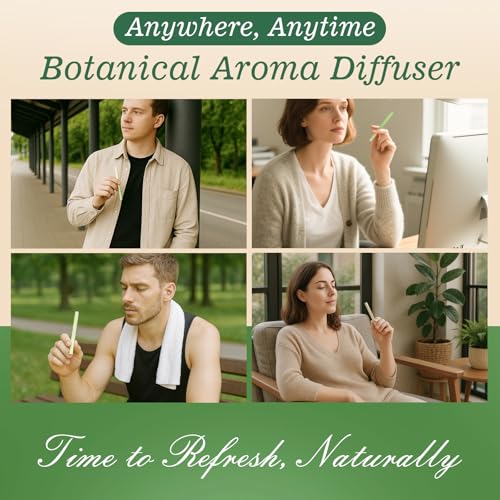 Herbal Air Stick Plant-Based Extracts, Breathing Support, Oral Freshness Non-Electric Personal Air Diffuser, Portable Smoking Alternative Accessory for Home Office Travel Smokeless Inhaler