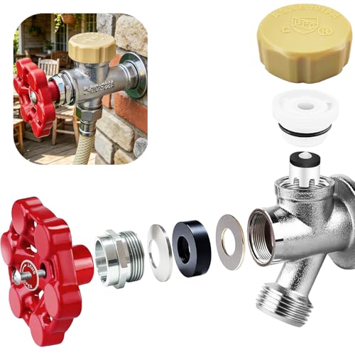Universal Outdoor Faucet Repair Kit, Anti-Siphon Frostproof Faucet Valve Hose Faucet Fitting Repair Kit for VACVBKX1B Vacuum Breaker, Metal Handle - style: 1 Set Outdoor Faucet Repair Kit