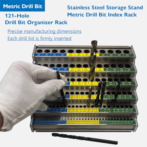 121-Hole Metric Drill Bit Organizer,Professional Drill Bit Index System - style: Metric Drill Bit