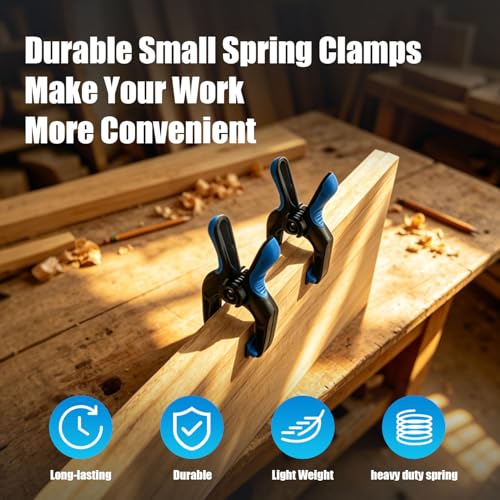 24 Pack 3 inch Heavy Duty Spring Clamps, Small Plastic Clamps for Woodworking, Backdrop, Photography, Backdrop Stand, Crafts with 1.5 inch Jaw opening - size: 3" Pack of 24