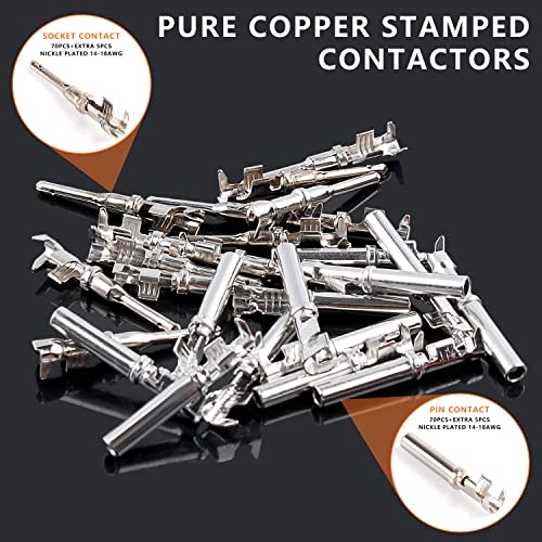 Newdeli Deutsch Connector Kit 188Pcs 12 Sets 2 3 4 6 8 12 Pin Connectors with Size 16 Stamped Contacts 14-20AWG DT Series Sealed Waterproof Automotive Electrical Wire Connectors - size: DT Connector 188 Pcs Multi-Pin Kit